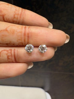 925 Sterling Siver Moissanite Earring Round Stud Earrings Beautiful Gift For Her