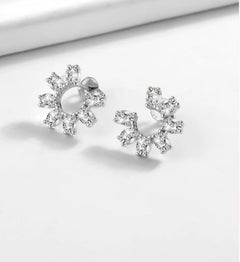 925 Sterling Siver Stud Earrings Simple Birthday Gift Pear Shaped Stone Earrings