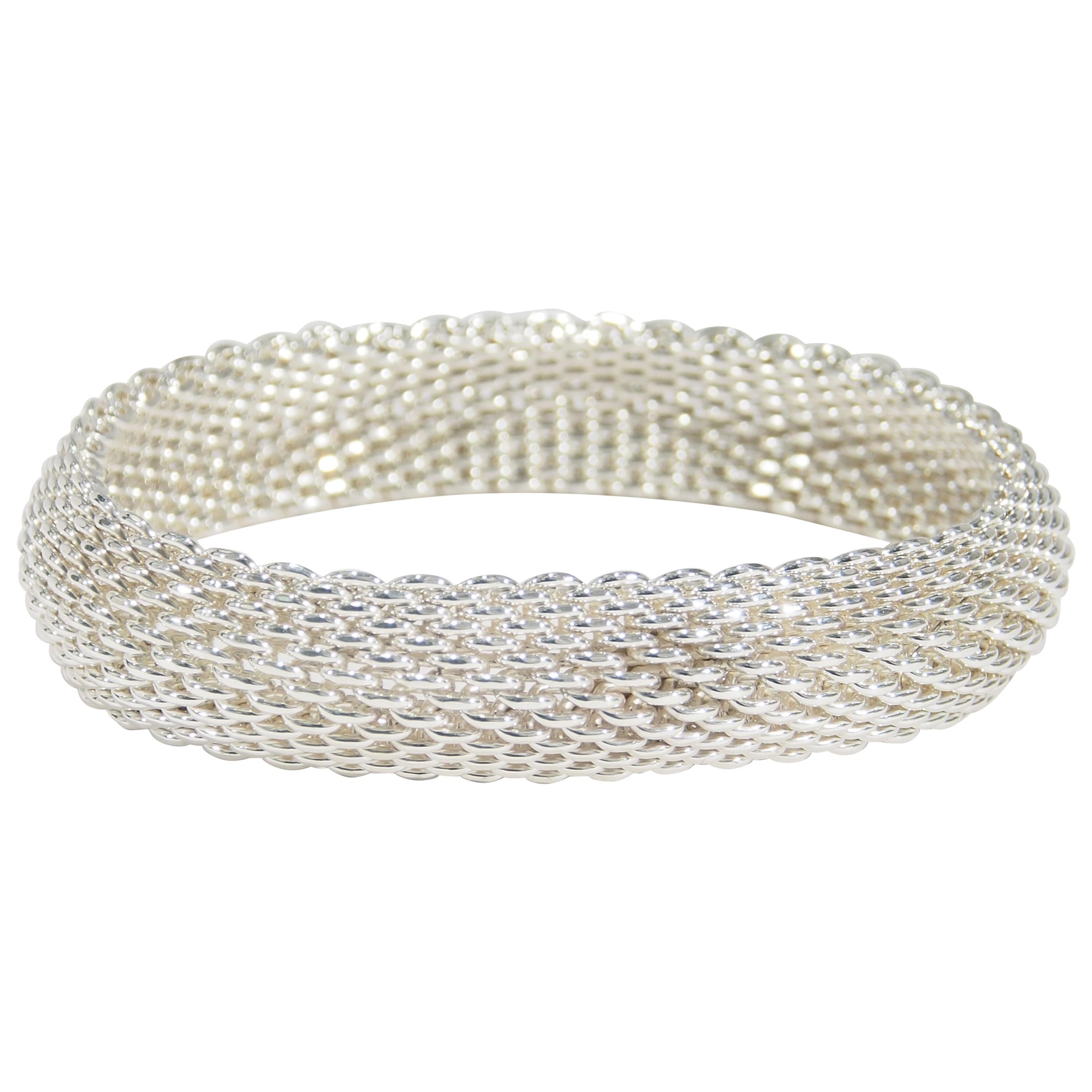 925 Tiffany and Co. Sterling Silver Mesh Bracelet at 1stDibs