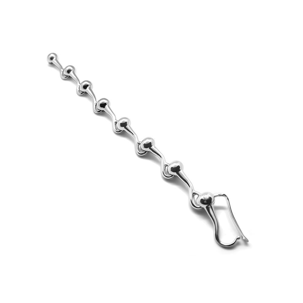 Contemporary Unisex Chain Bracelet In Sterling Silver For Sale