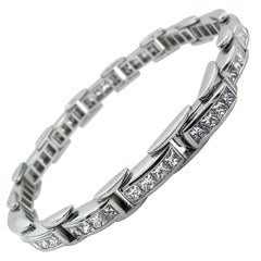 9.25 Carat Princess Diamond Tennis Channel Set Bracelet Platinum