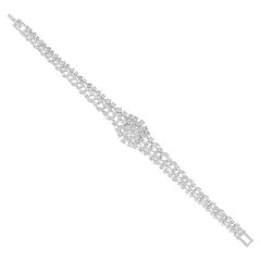 9,26 CTW zertifiziert natürlichen Diamanten breite Armband 18k Solid White Gold