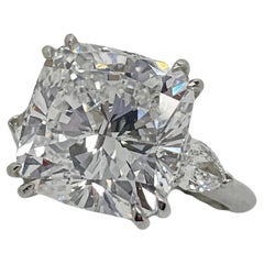 9.27 Carat Cushion Cut Diamond Engagement Ring