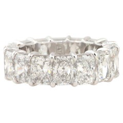 9.27 Carat Radiant Cut Diamond Eternity Ring Platinum in Stock
