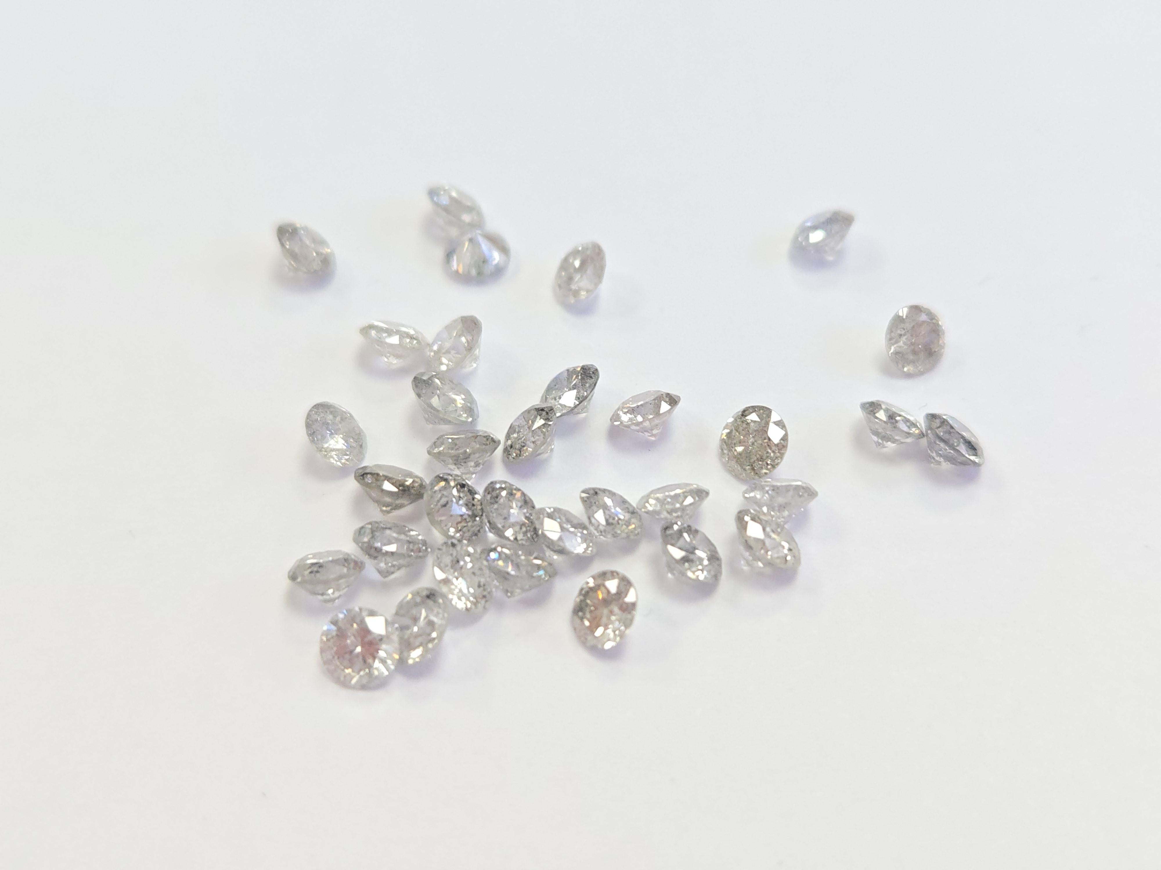 Taglio rotondo 9,27 Carati di peso totale - Pacco di diamanti tondi sciolti Nature in vendita