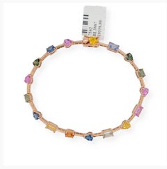 Zafiro multicolor de 9,27 quilates en pulsera de oro rosa de 14 quilates