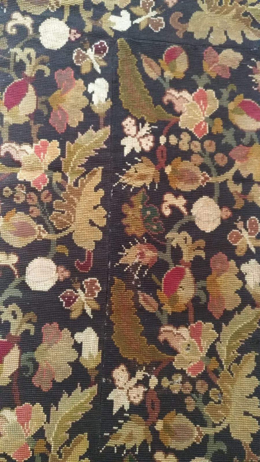 Wool 928 - 19th Century Needle Point Carpet For Sale