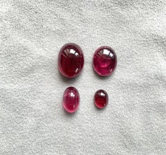 92.86 Carats Top Quality Rubellite Tourmaline Cabochon 4 Pieces Natural Gemstone