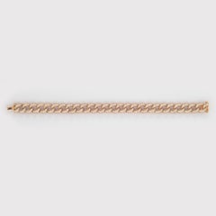 9.29 Carat Diamond Cuban Link Bracelet 18 Karat Rose Gold