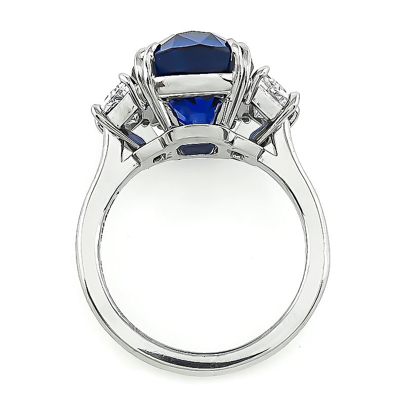 9.29 Carat Sapphire 1.20 Carat Diamond Engagement Ring In Good Condition In New York, NY