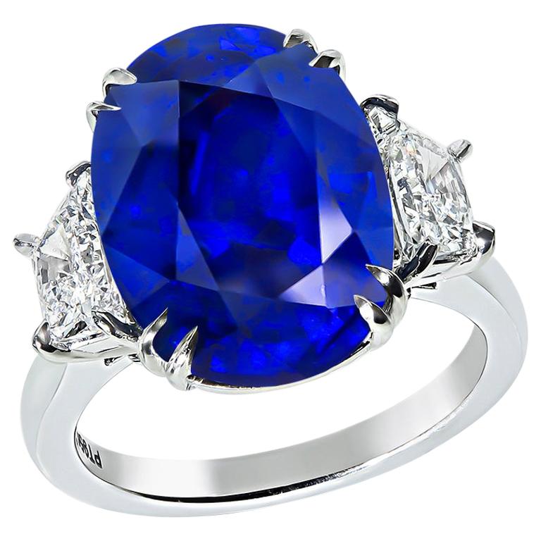 9.29 Carat Sapphire 1.20 Carat Diamond Engagement Ring