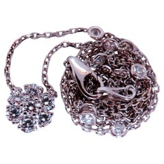 .92ct diamonds halo cluster necklace 18kt*