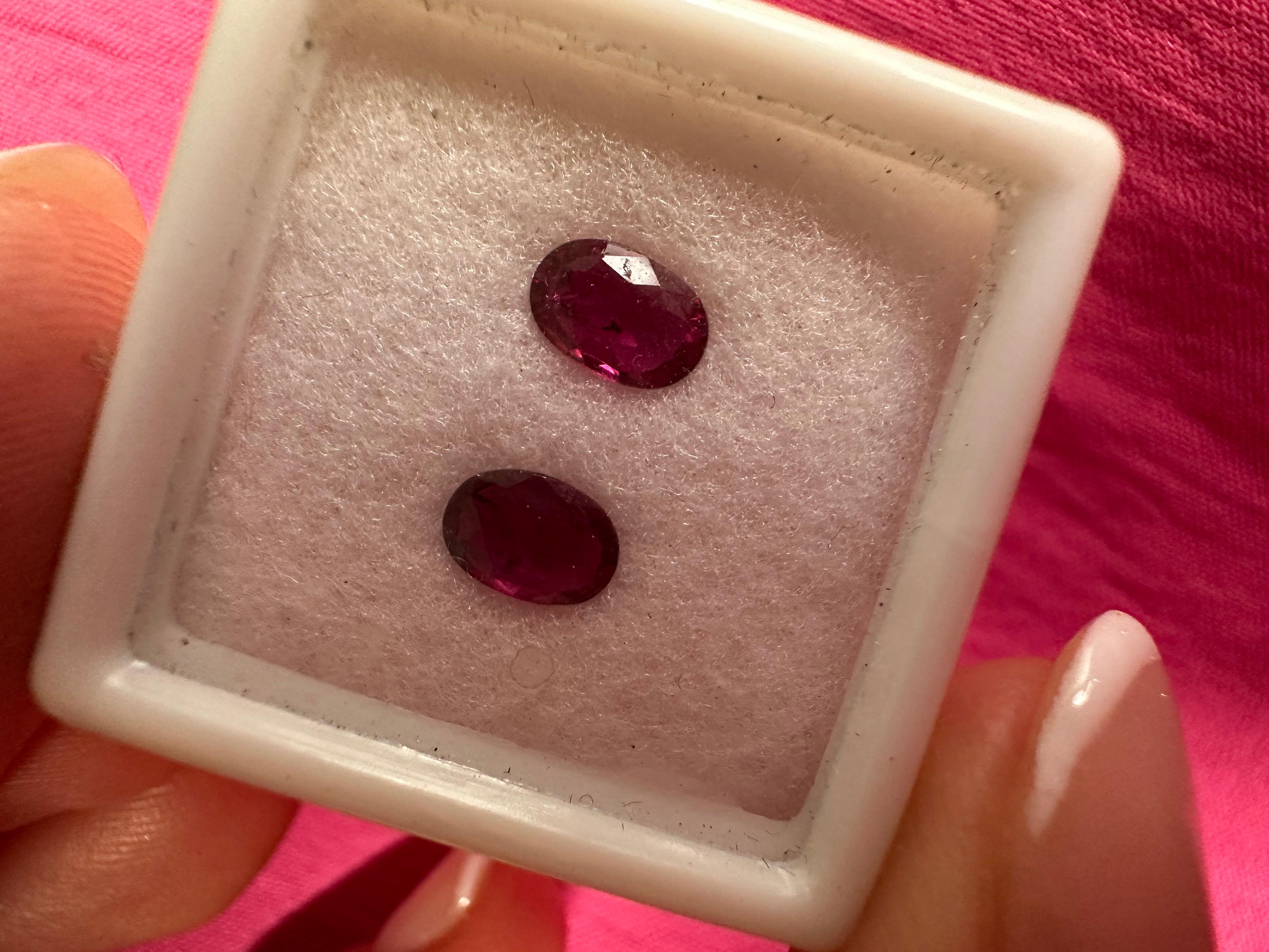Rare matching pair of rubies, untreated and certified.

NATURAL GEMSTONE(S): NATURAL RUBY 
Clarity/Color: Slightly Included/Pinkish Red
Cut: Rectangular 9.2mmx7mm
Treatment: none
RPK


WHAT YOU GET AT STAMPAR JEWELERS:
Stampar Jewelers, located in