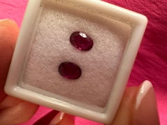9.2mmx7mm Oval ruby pair natural and untreated