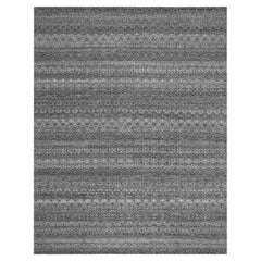 9'2"x11'10" Black Kohinoor Herat Small Repetitive Design Hand Knotted Wool Rug
