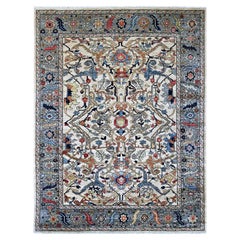 9'2"x11'9" Ivory Peshawar with Bijar Garus Design Hand Knotted Wool Oriental Rug