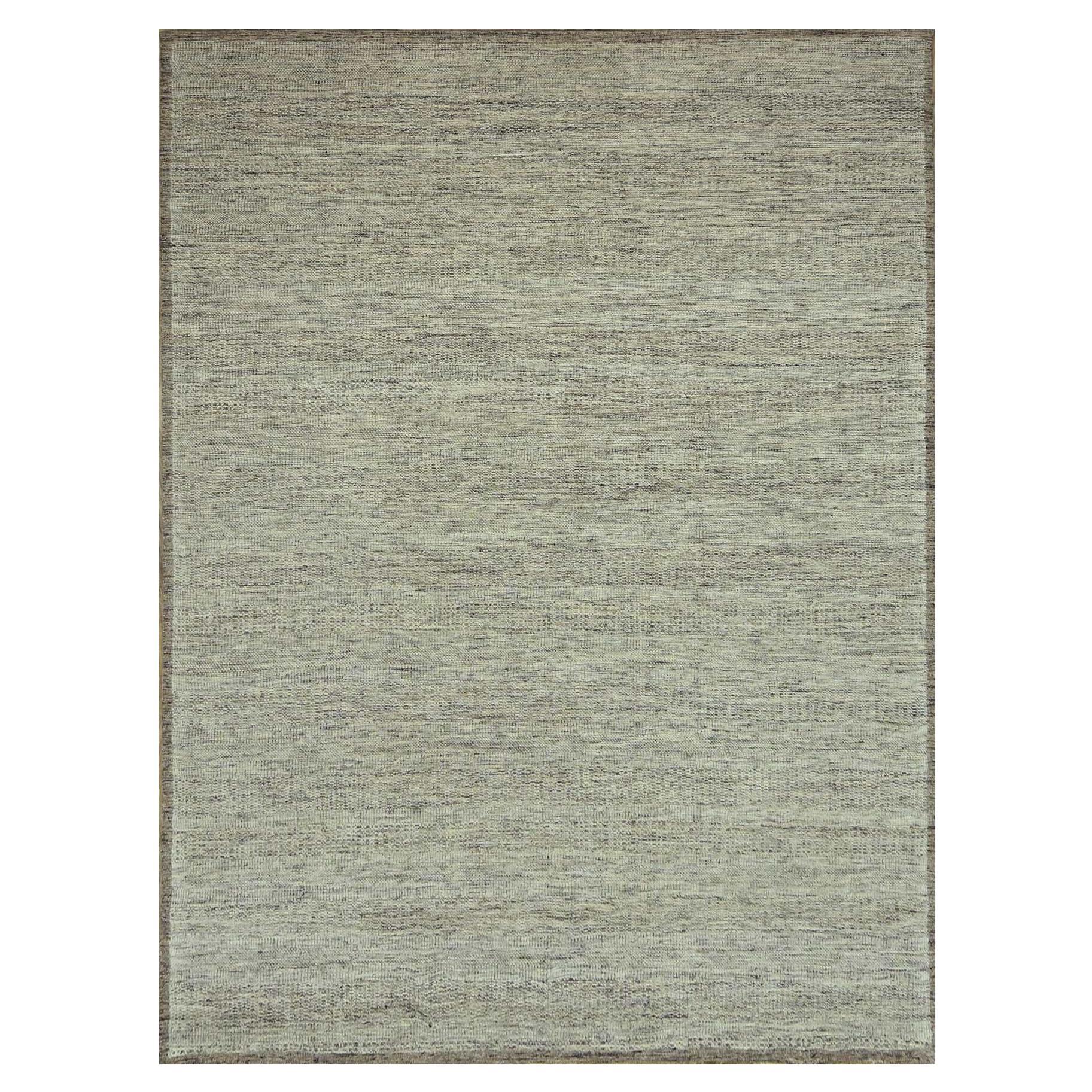 9'2 "x12' Braun & Beige Oxidiert Gras Design Hand geknüpft alle Wolle Orientteppich