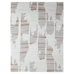 9
2"x12
 Ivory Hand Knotted Pure Wool Minimalist Swedish Design Oriental Rug