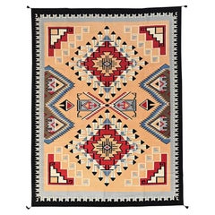9
2"x12
Peach Color Flat Weave American Indian Southwest Hand Woven Wool Rug