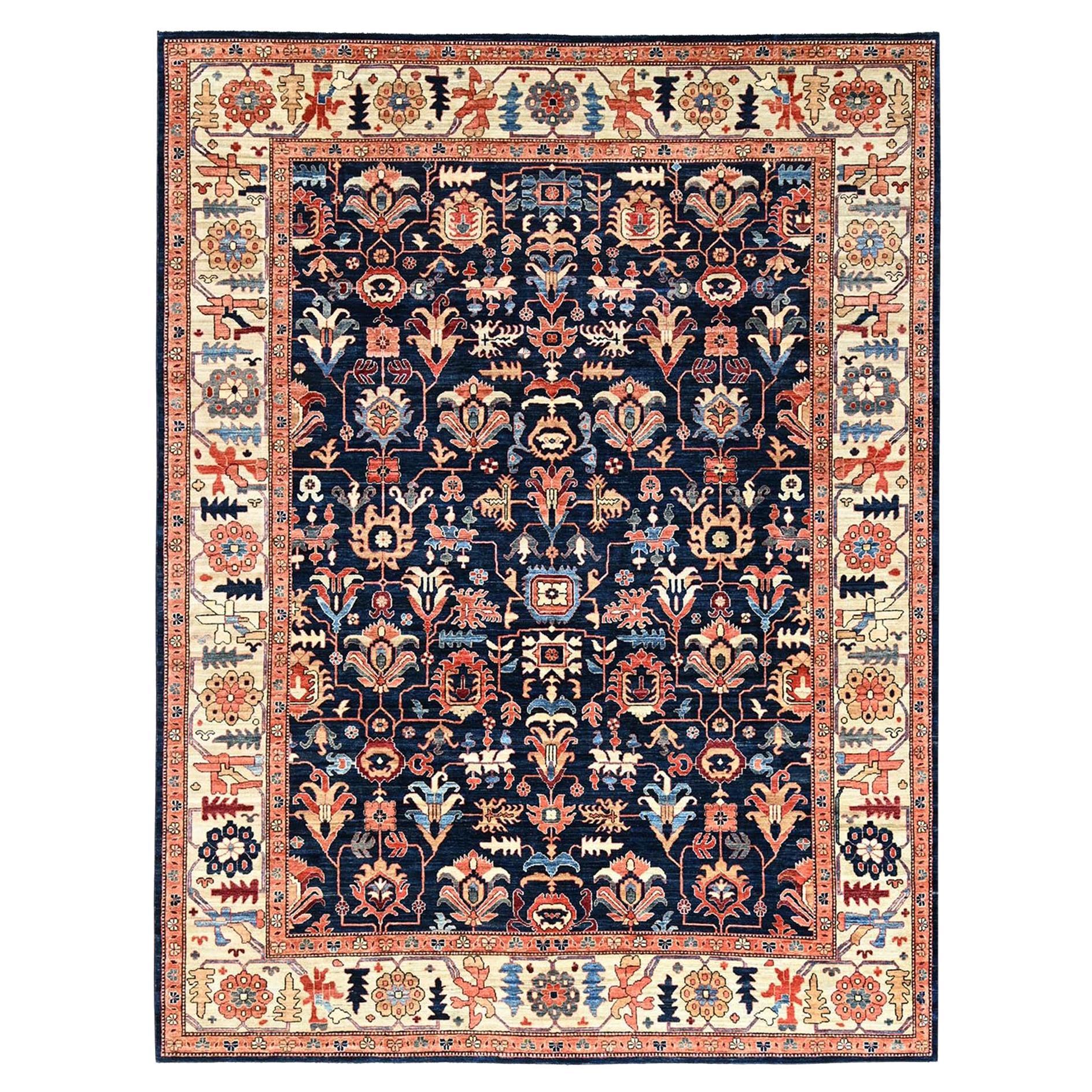 9
2 "x12
Yale Blue Northwest Persian with All Over Design Tapis en laine noué à la main