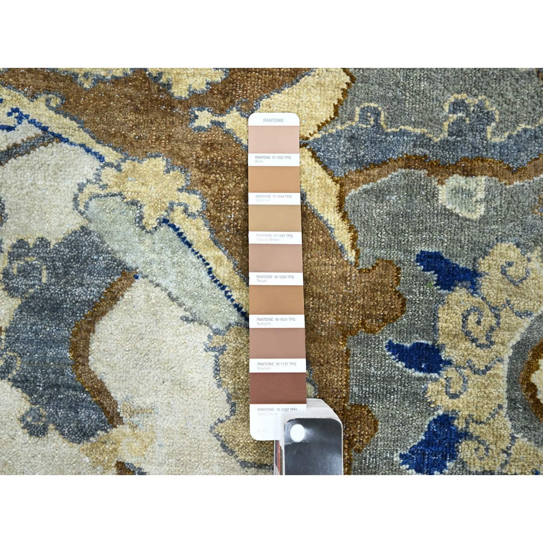 XXI secolo e contemporaneo Tappeto avorio persiano Isphahan InspiredÂ Design annodato a mano in pura lana 9'2 