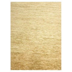 9'2"x12'2" Golden Yellow Modern Plain Design Pure Wool Hand Knotted Oriental Rug