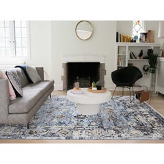 9'2"x12'4" Ash Gray Modern Tabriz Design Pure Wool Hand Knotted Oriental Rug