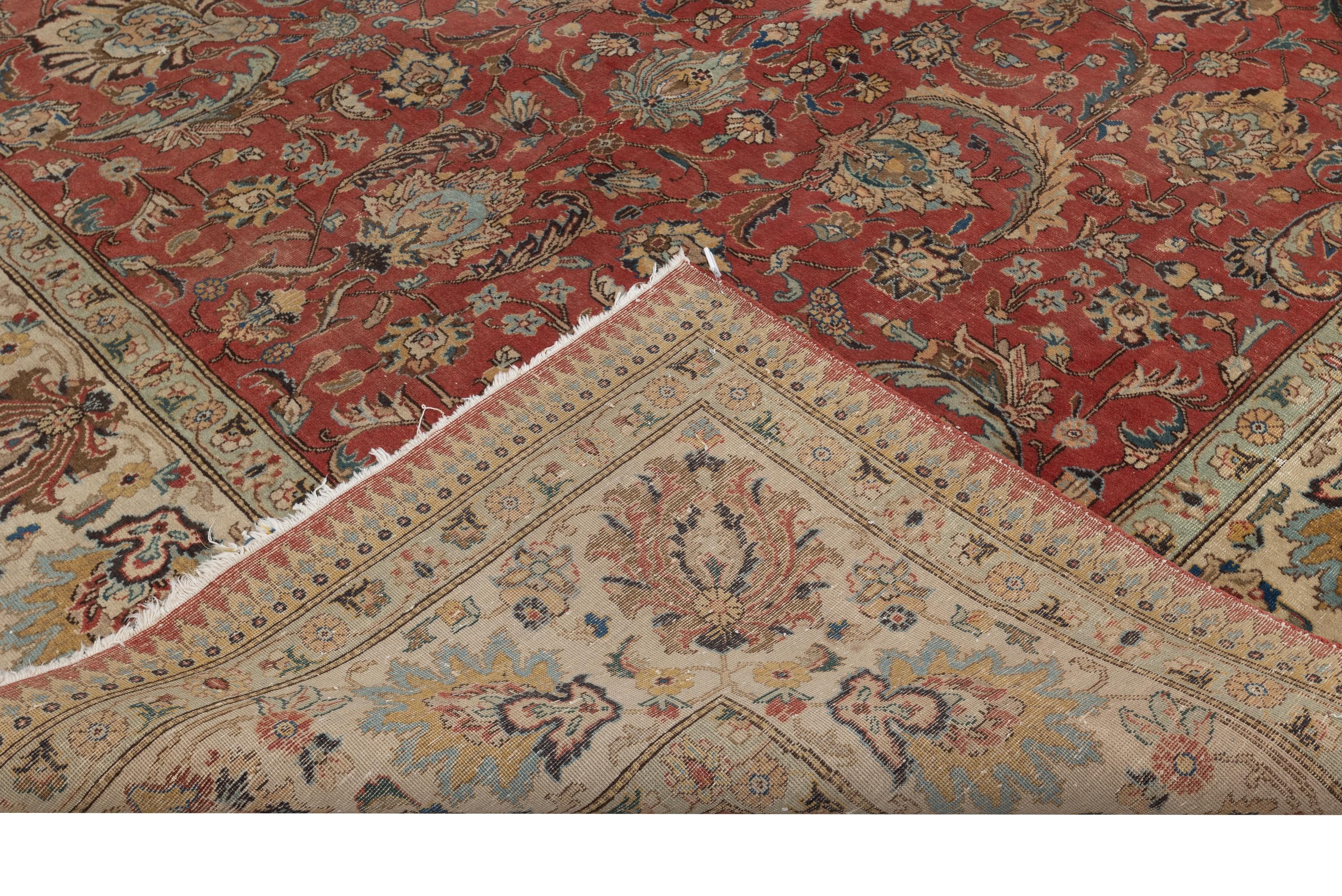 Alfombra Turca Vintage Roja Grande 9,2x12,7 Pies para el Salón Turco en venta