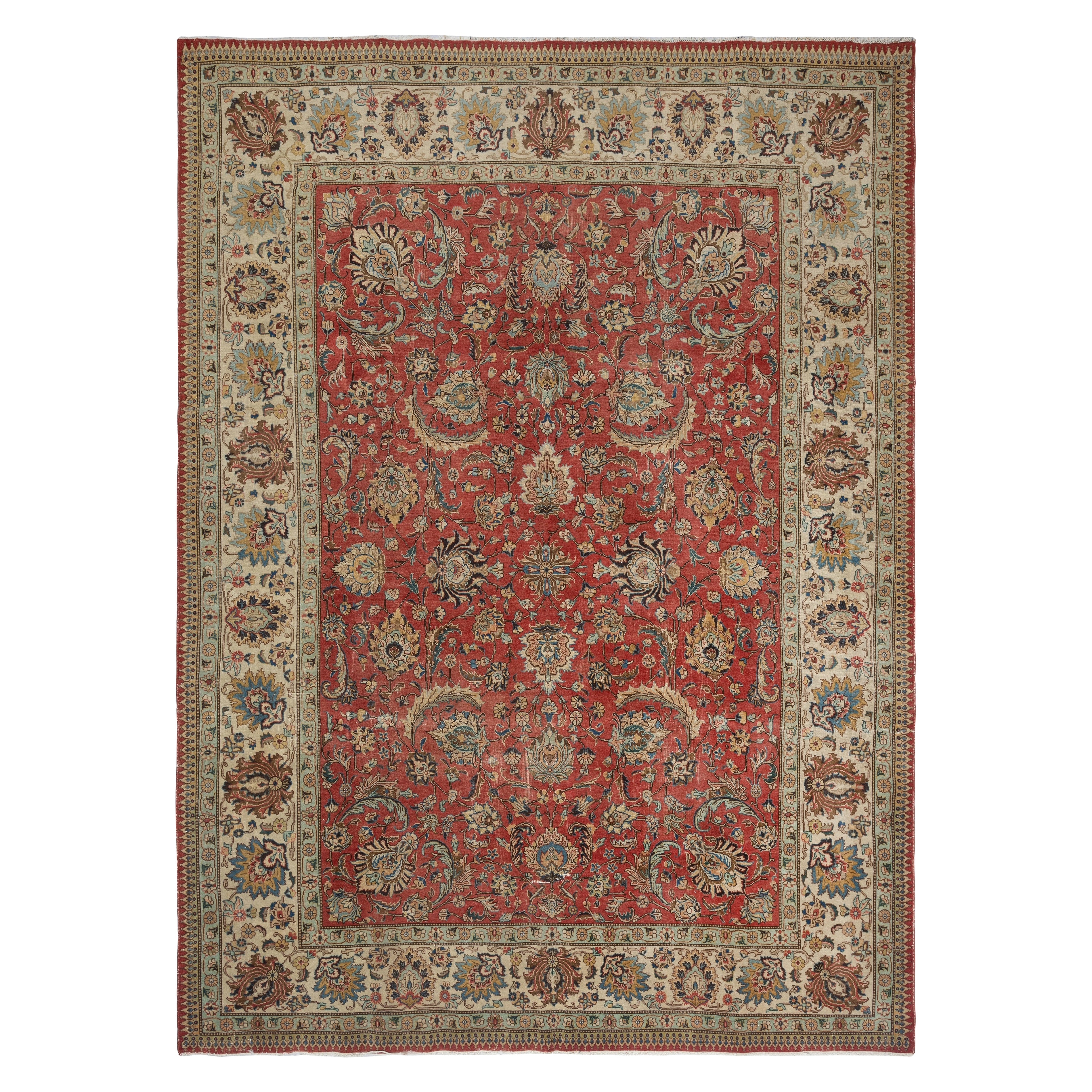 9.2x12.7 Ft One-of-a-kind Vintage türkischen roten großen Bereich Teppich für Wohnzimmer