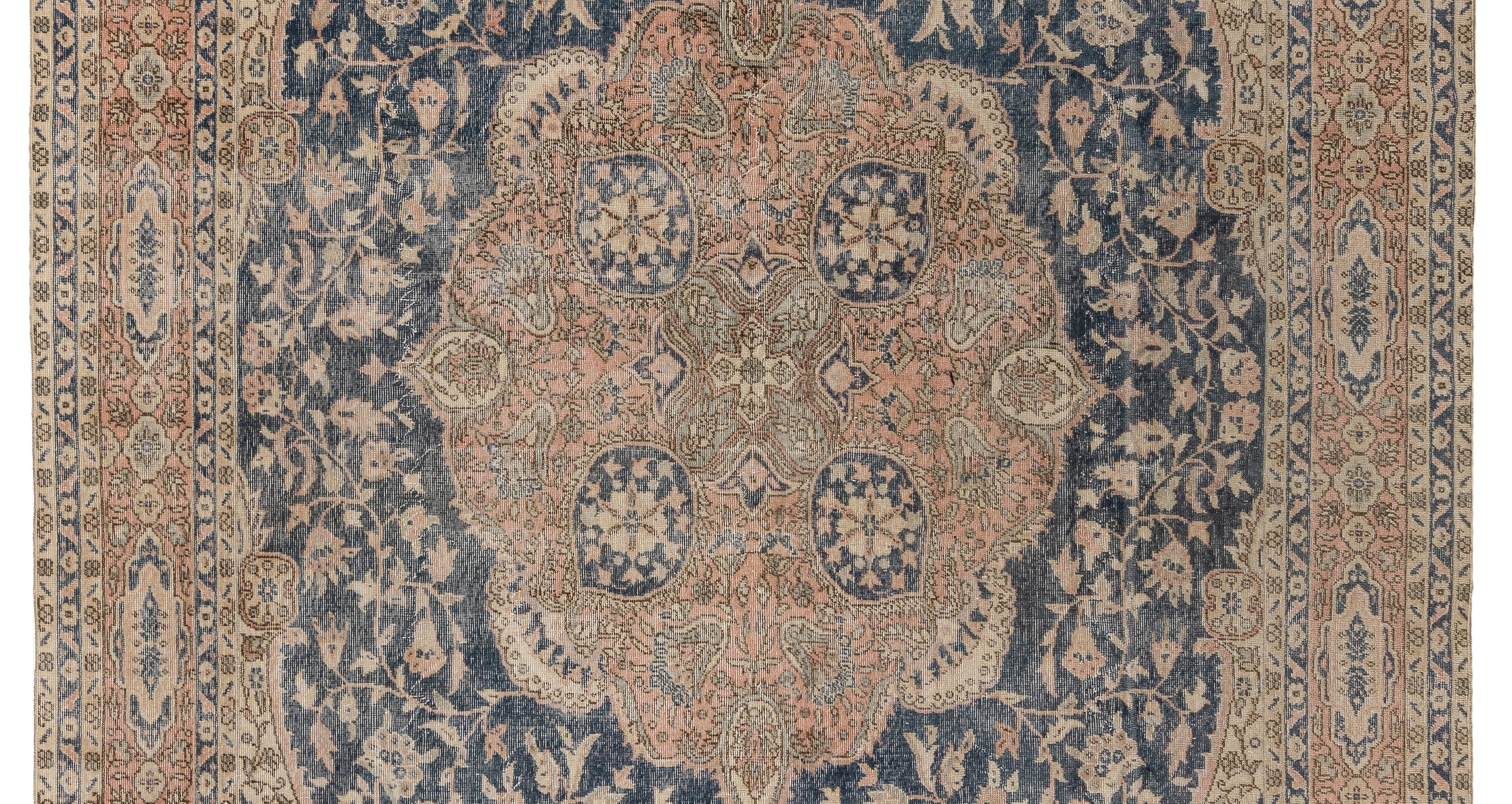 9,2x13 Ft feiner orientalischer Vintage-Teppich, traditioneller handgefertigter Wollteppich (Moderne) im Angebot