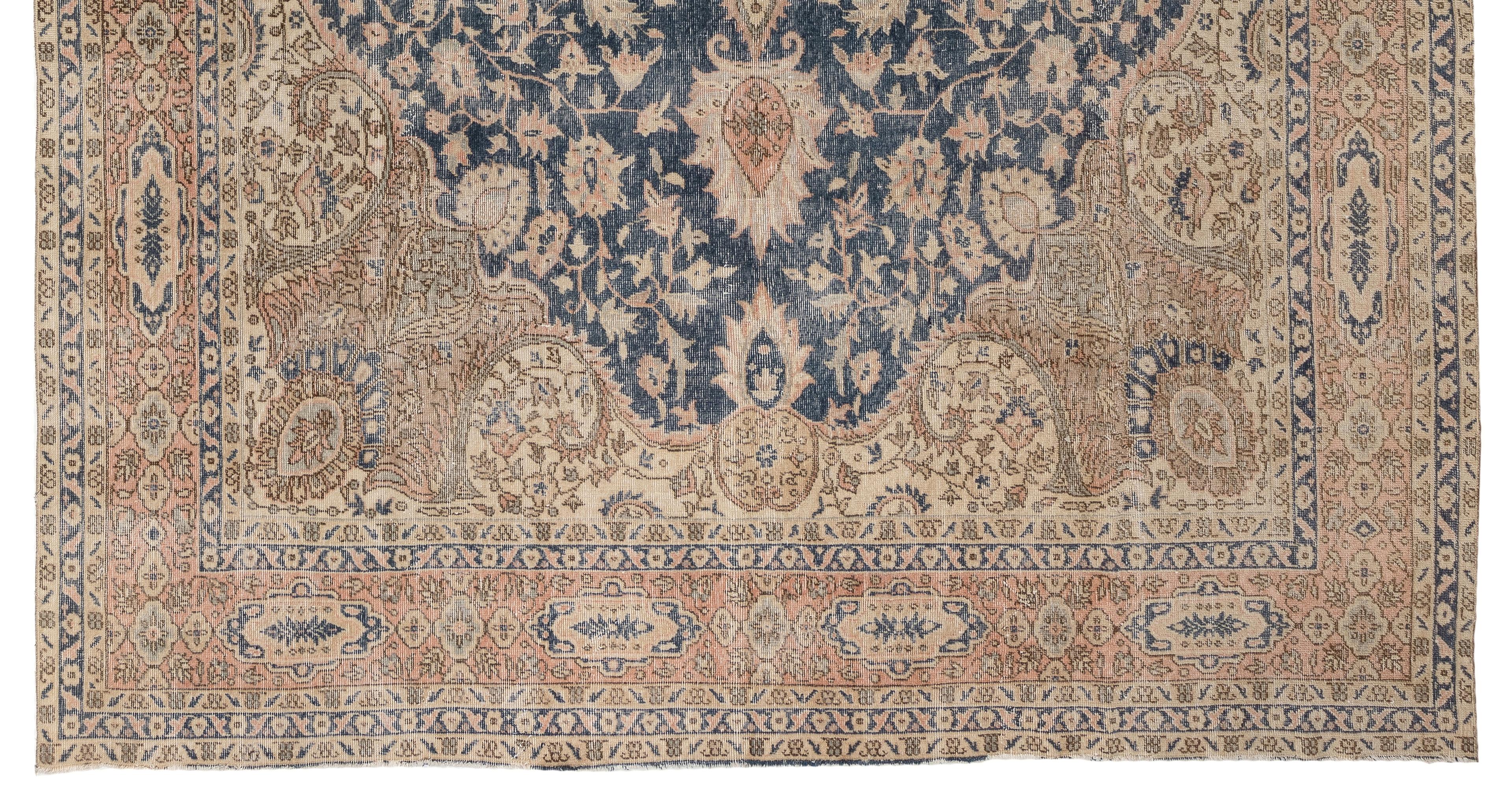 Turc 9.2x13 Ft Fine Vintage Oriental Carpet, Traditional Handmade Wool Rug (Tapis de laine traditionnel fait à la main) en vente