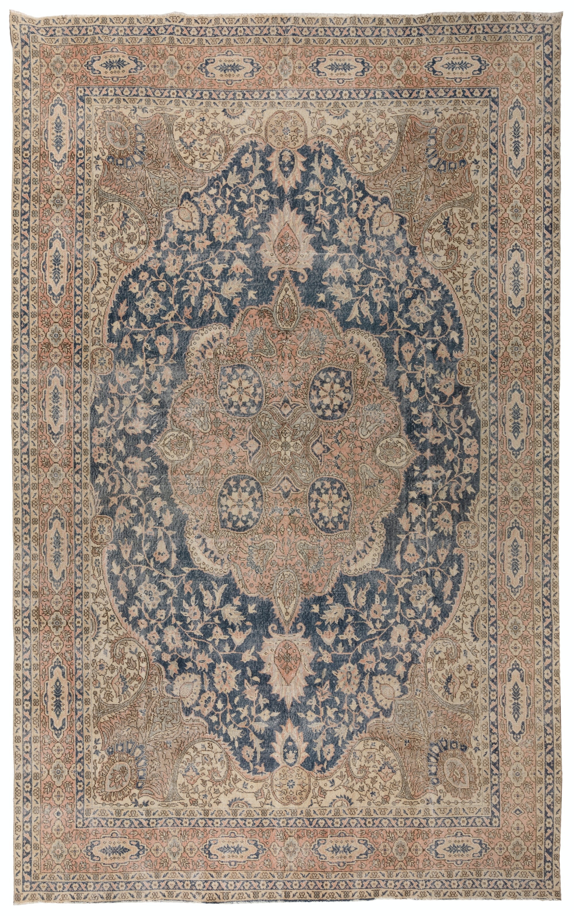 9.2x13 Ft Fine Vintage Turkish Wool Rug, Traditional HandKnotted Large Carpet
