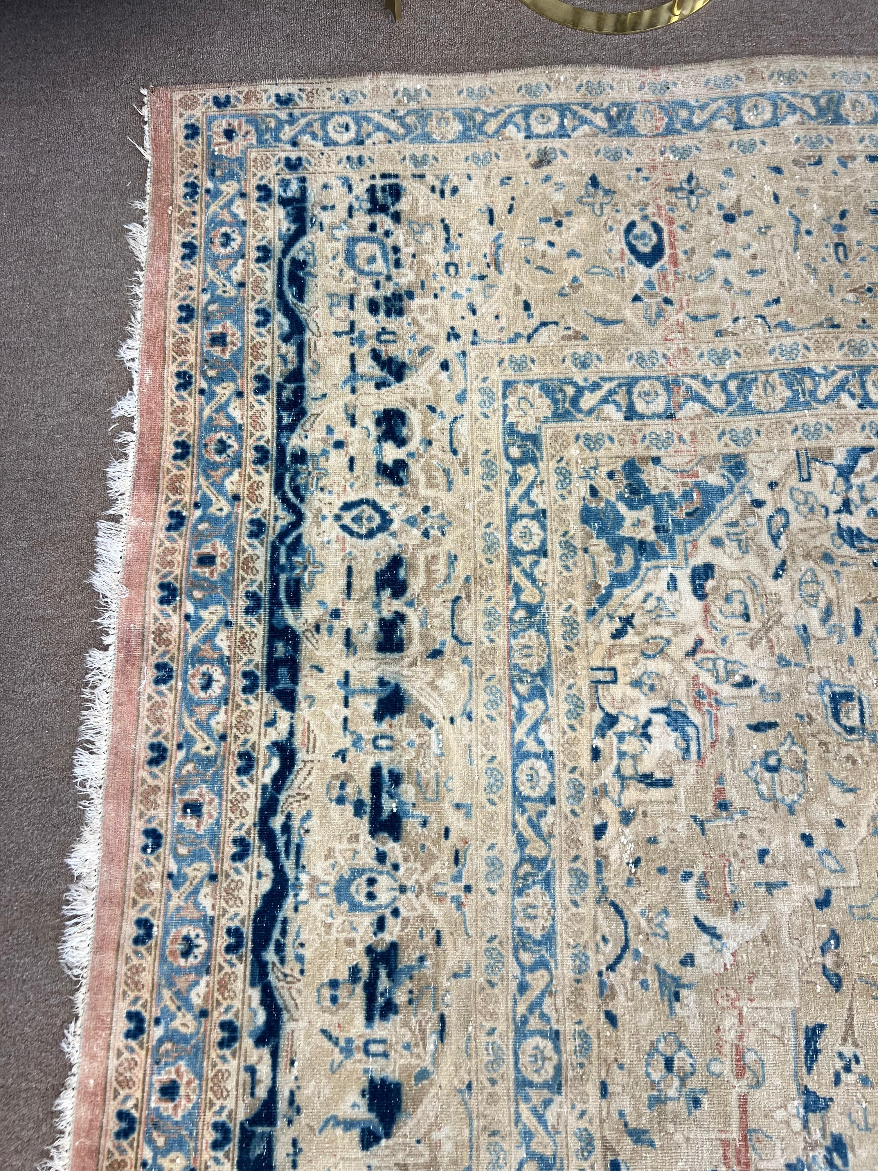 9.2x13 Ft Ein von einer Art Vintage Beige Large Area Rug. Handgeknüpfter türkischer Teppich im Angebot 2