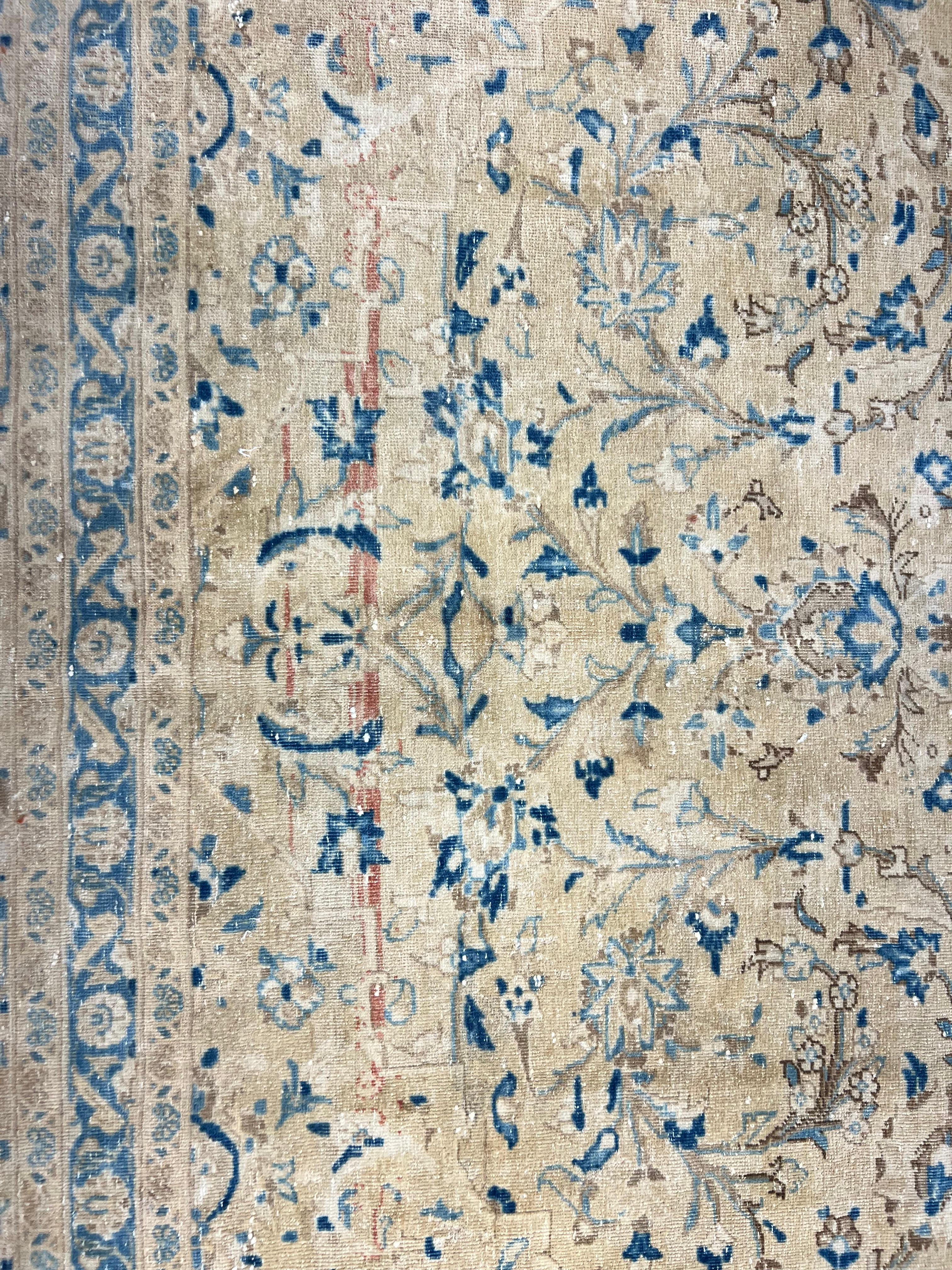 9.2x13 Ft Ein von einer Art Vintage Beige Large Area Rug. Handgeknüpfter türkischer Teppich im Angebot 4