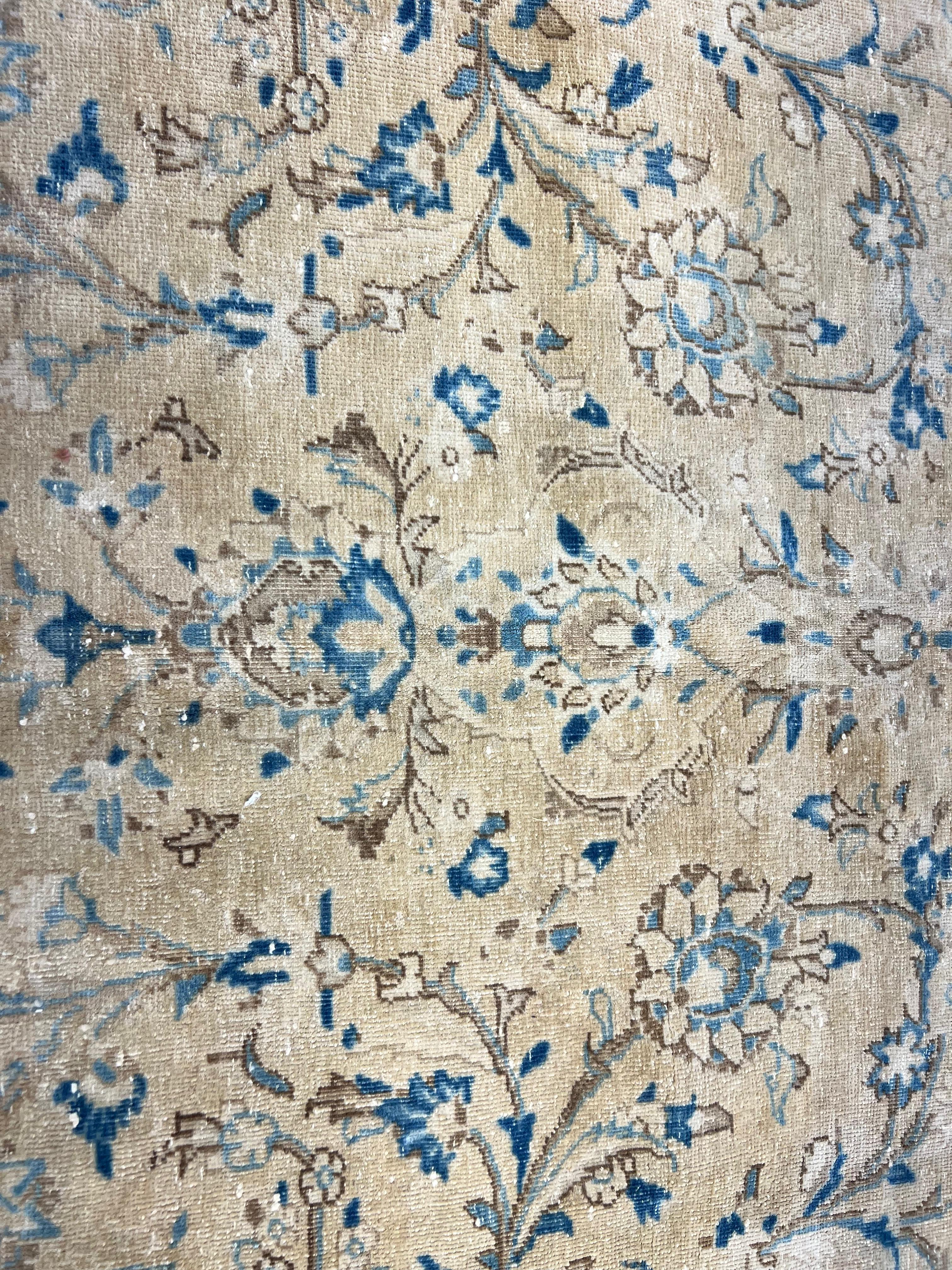 9.2x13 Ft Ein von einer Art Vintage Beige Large Area Rug. Handgeknüpfter türkischer Teppich im Angebot 5