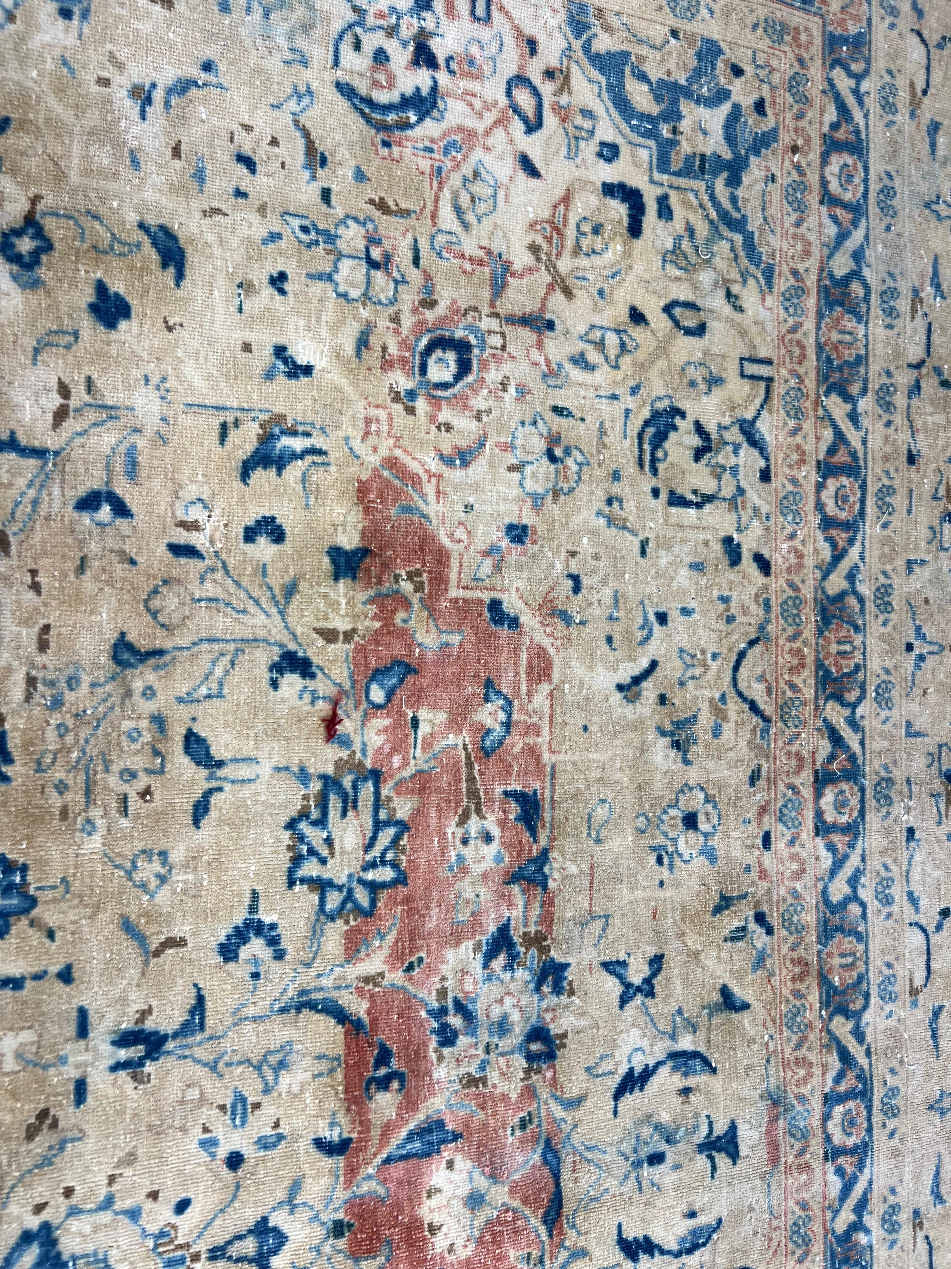 9.2x13 Ft Ein von einer Art Vintage Beige Large Area Rug. Handgeknüpfter türkischer Teppich im Angebot 6