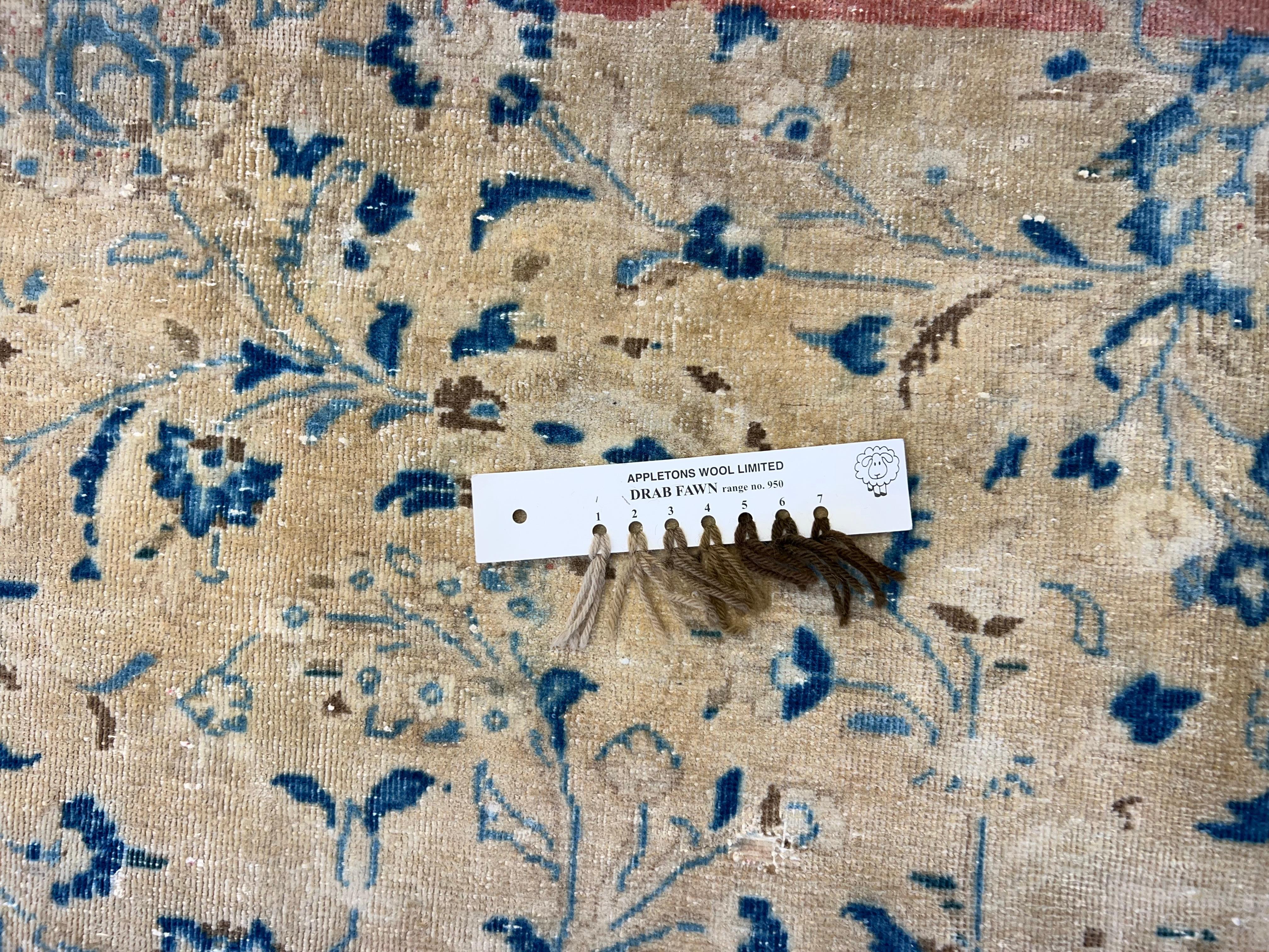 9.2x13 Ft Ein von einer Art Vintage Beige Large Area Rug. Handgeknüpfter türkischer Teppich (Türkisch) im Angebot