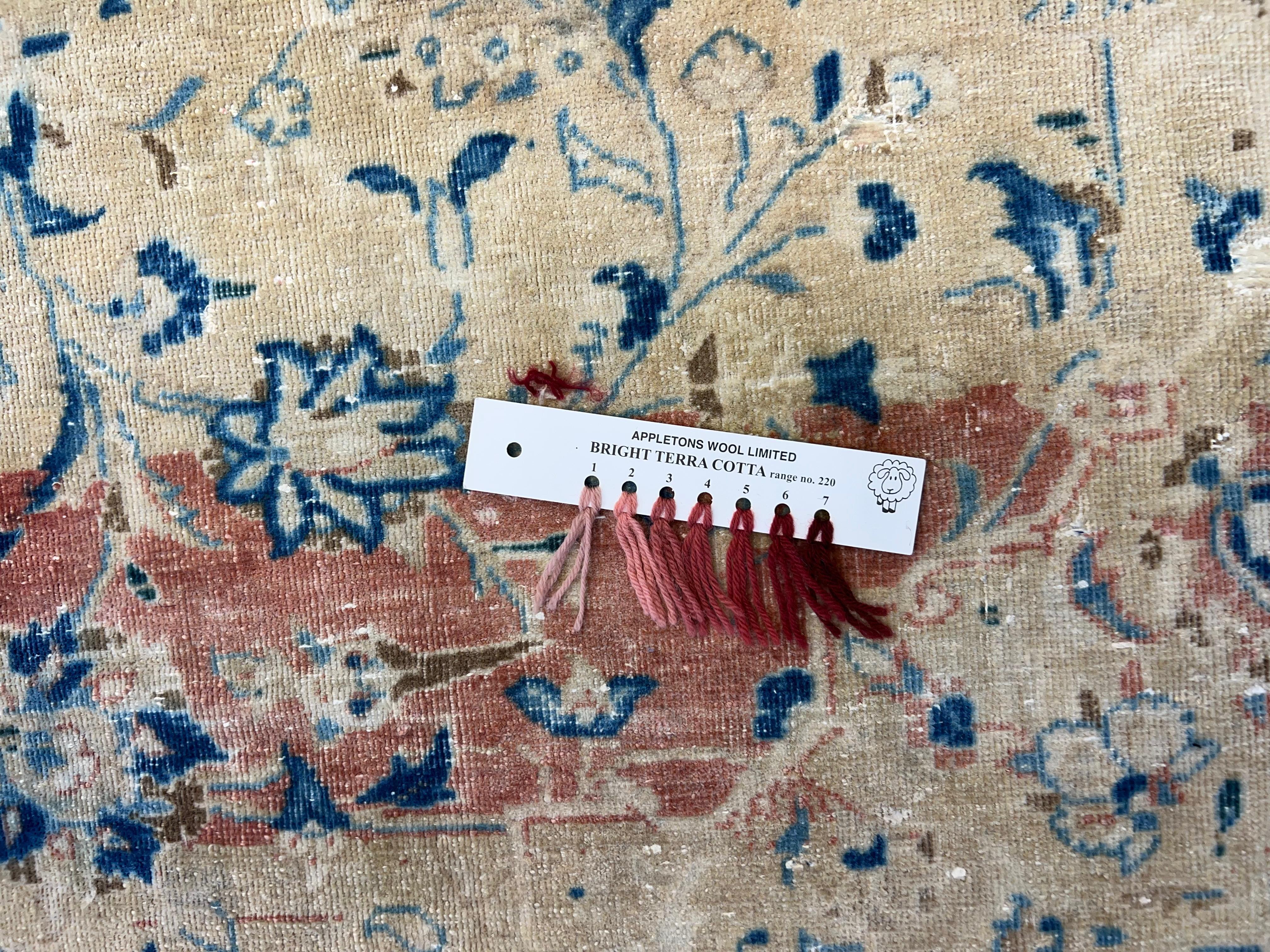 9.2x13 Ft Ein von einer Art Vintage Beige Large Area Rug. Handgeknüpfter türkischer Teppich (Handgewebt) im Angebot