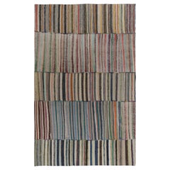 9.2x13.8 ft Adjustable Colorful Striped Kilim, Vintage Handmade Cotton Rag Rug