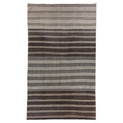 9.2x15 Ft handgewebter türkischer großer Vintage-Kelim-Teppich, gestreifter Flachgewebe-Teppich
