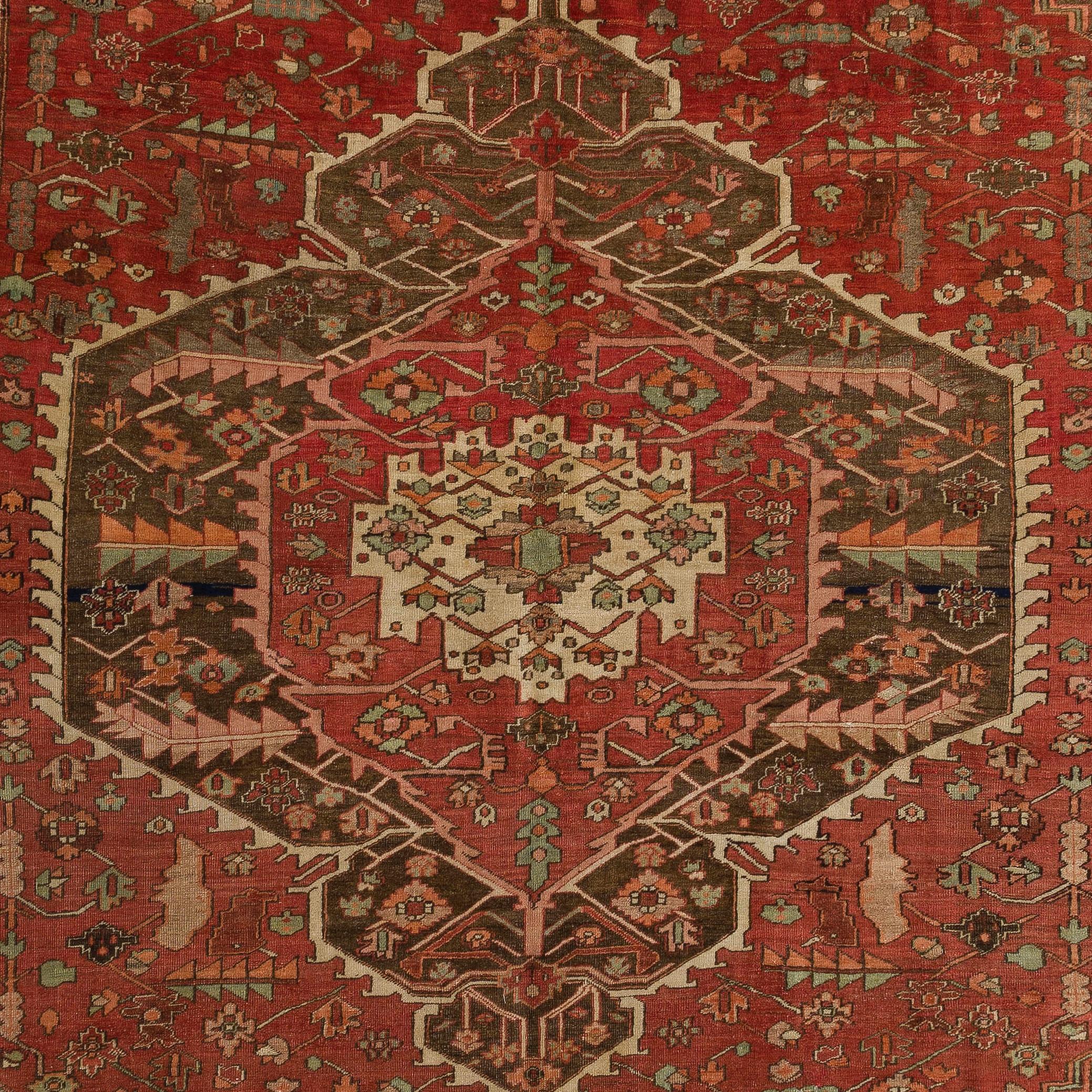 Antique Eastern oversize rug, circa 1900. 
Finely hand-knotted with even medium wool pile on wool foundation. Origin good condition. Washed professionally. All natural dyes.
Size: 9.2x16 Ft
