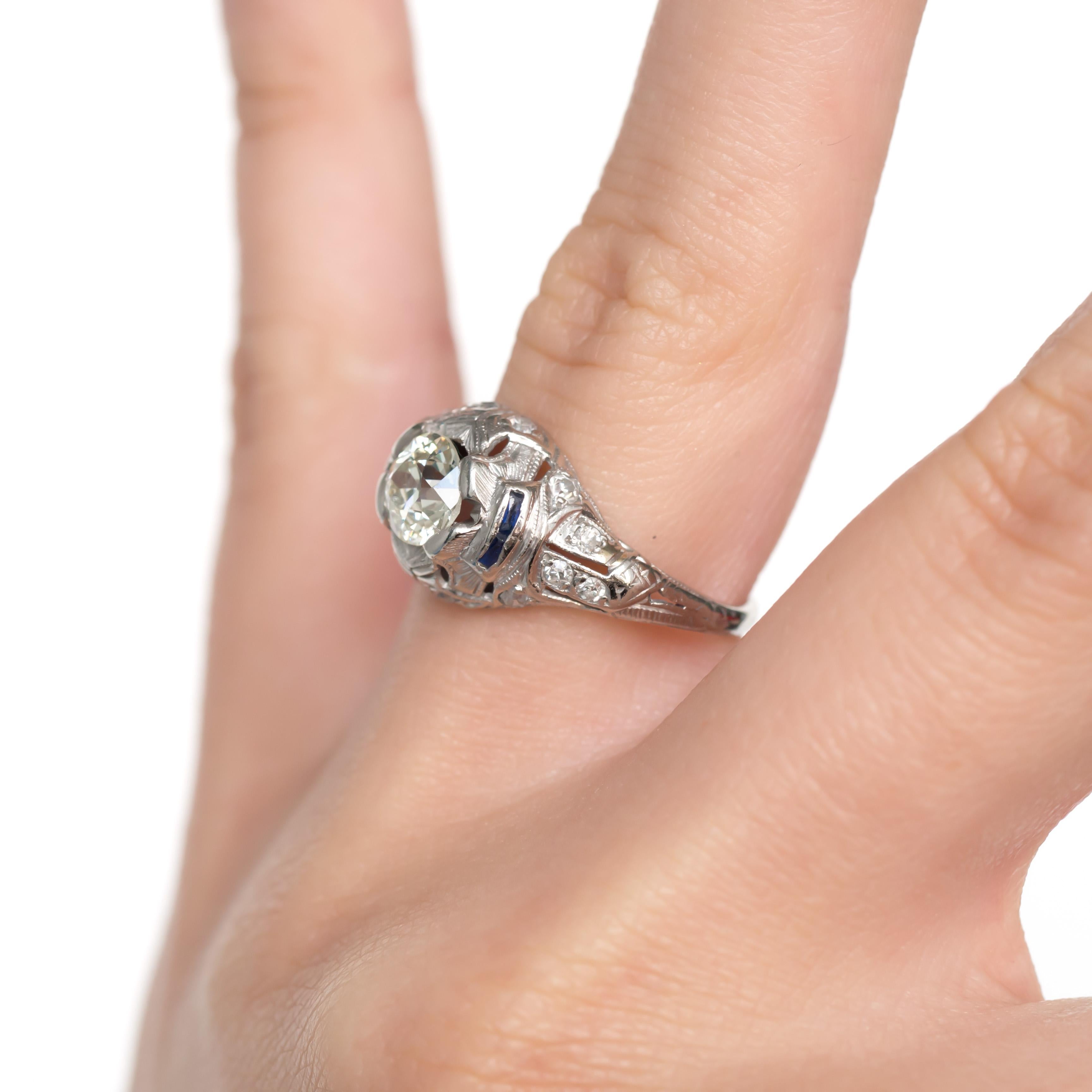 .93 Carat Diamond Platinum Engagement Ring In Good Condition For Sale In Atlanta, GA