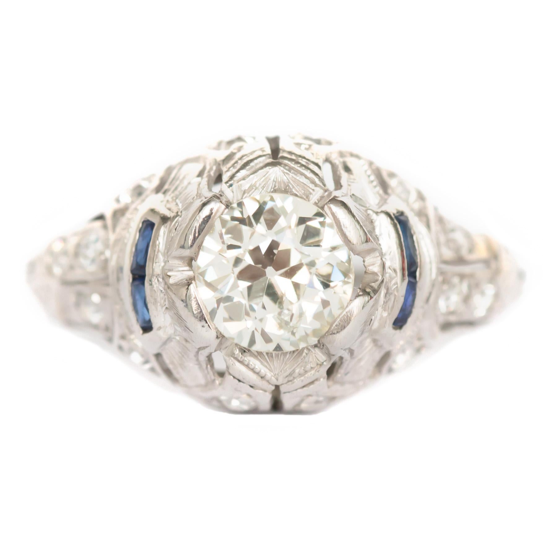 .93 Carat Diamond Platinum Engagement Ring For Sale