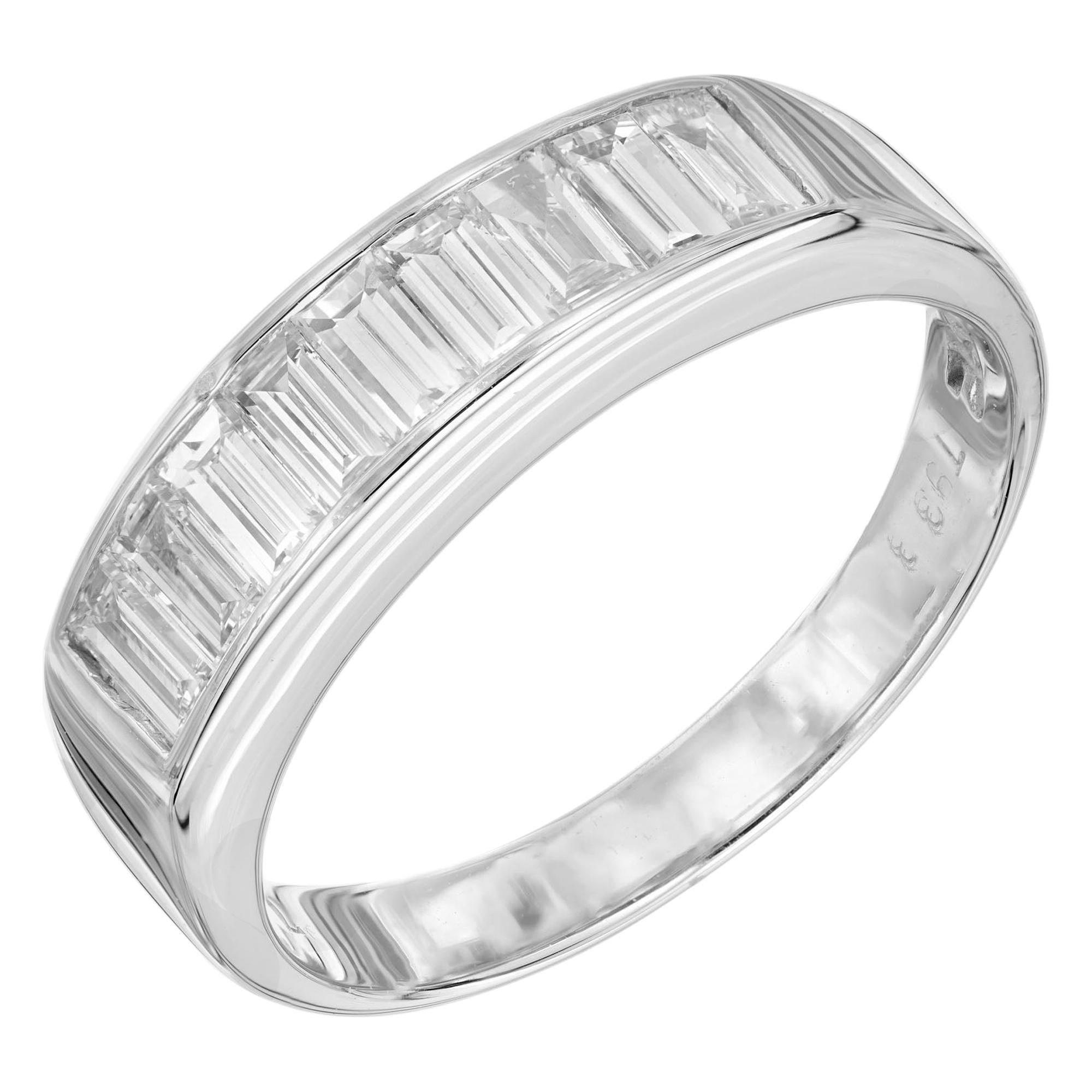 .93 Carat Diamond White Gold Channel Set Wedding Band Ring For Sale
