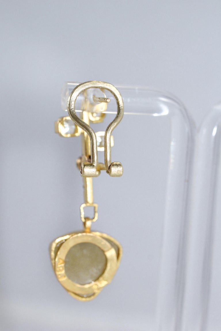 9.3 Carat Yellow Diamonds 21-22k Gold Chandelier Drop Earrings Wedding Jewelry For Sale 1