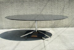 93" Florence Knoll dark granite top table on chrome base
