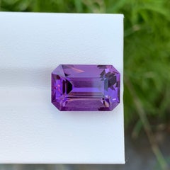 9.30 Carat Natural Loose Amethyst Emerald Shape Gem For Necklace Jewellery