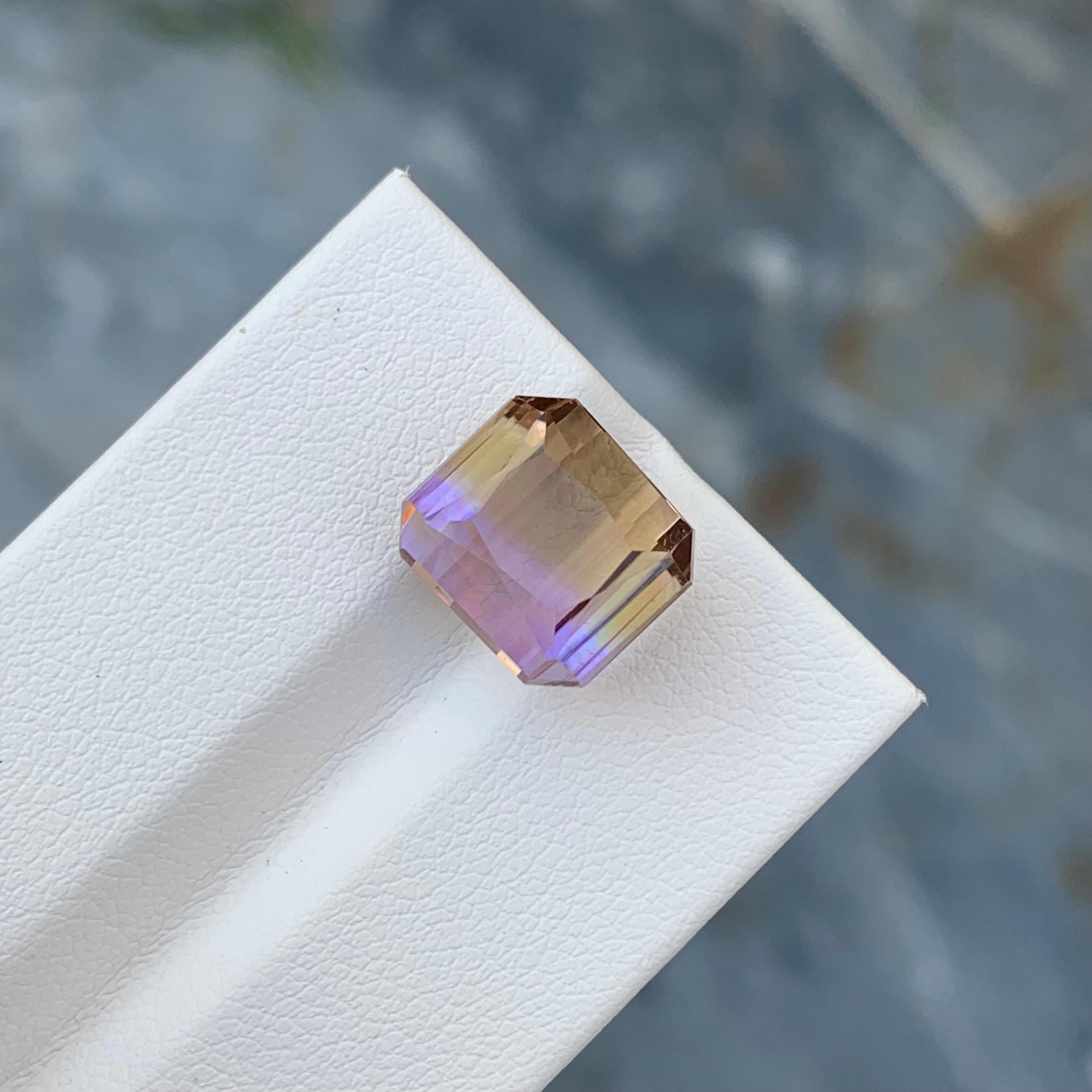 Ametrine naturelle non sertie de 9,30 carats de forme octogonale pour collier bijoux en vente 5