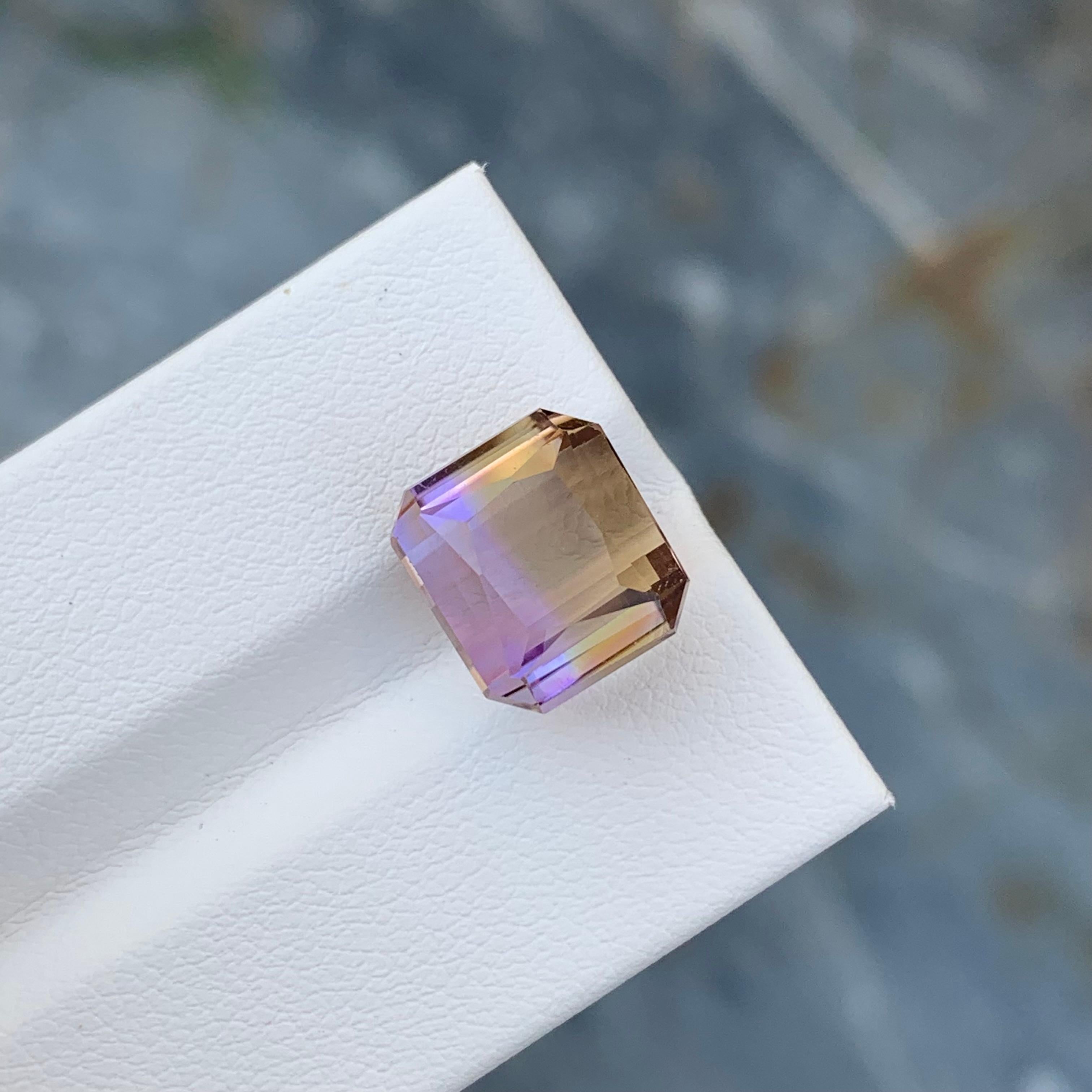 Arts and Crafts 9.30 Carat Natural Loose Ametrine Octagon Shape Gem For Necklace Jewellery  For Sale