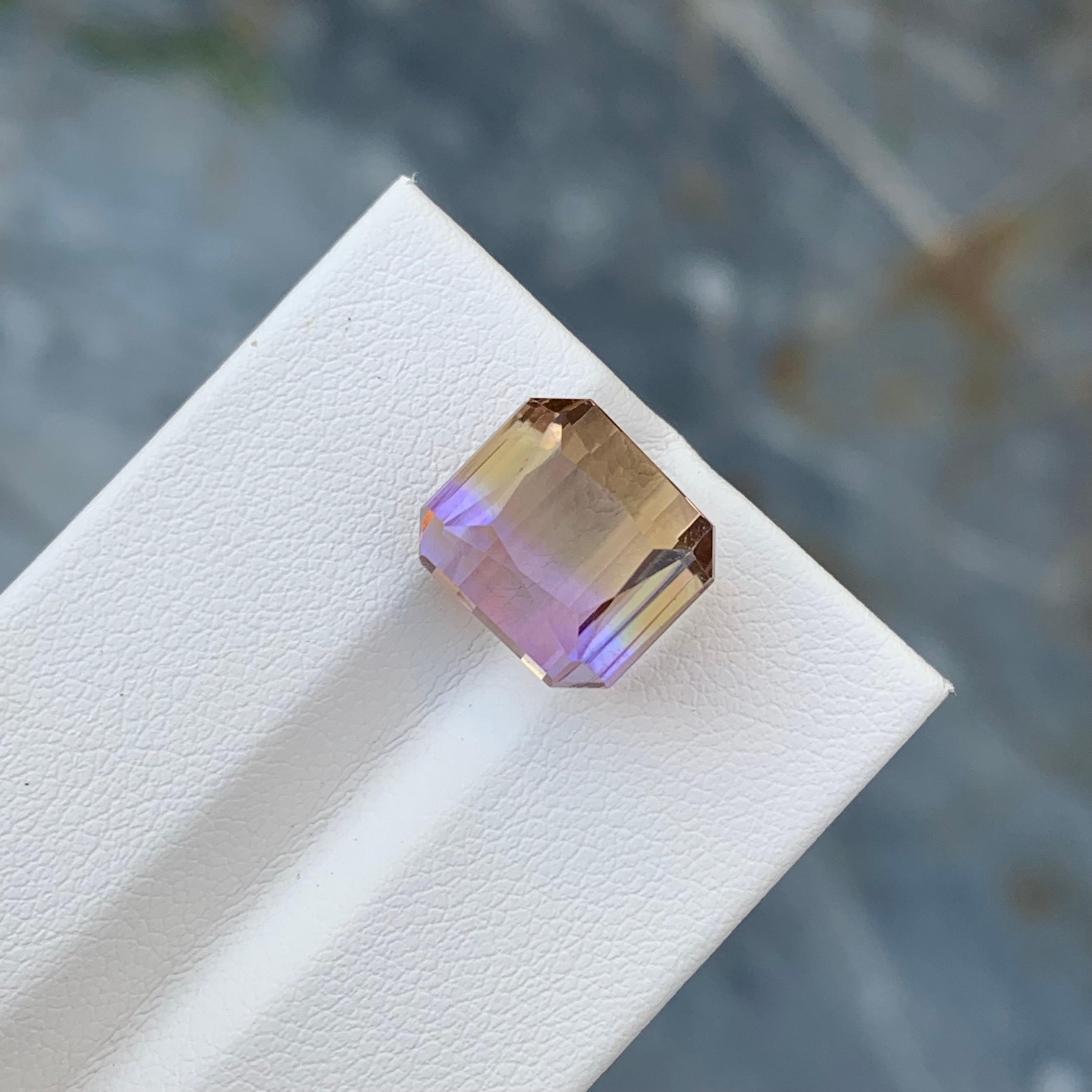 Women's or Men's 9.30 Carat Natural Loose Ametrine Octagon Shape Gem For Necklace Jewellery  For Sale